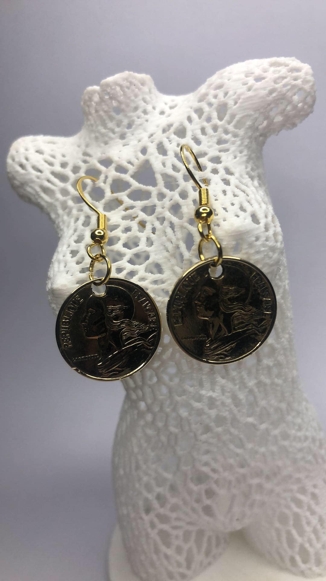 Boucles d'oreilles 5 Centimes Marianne