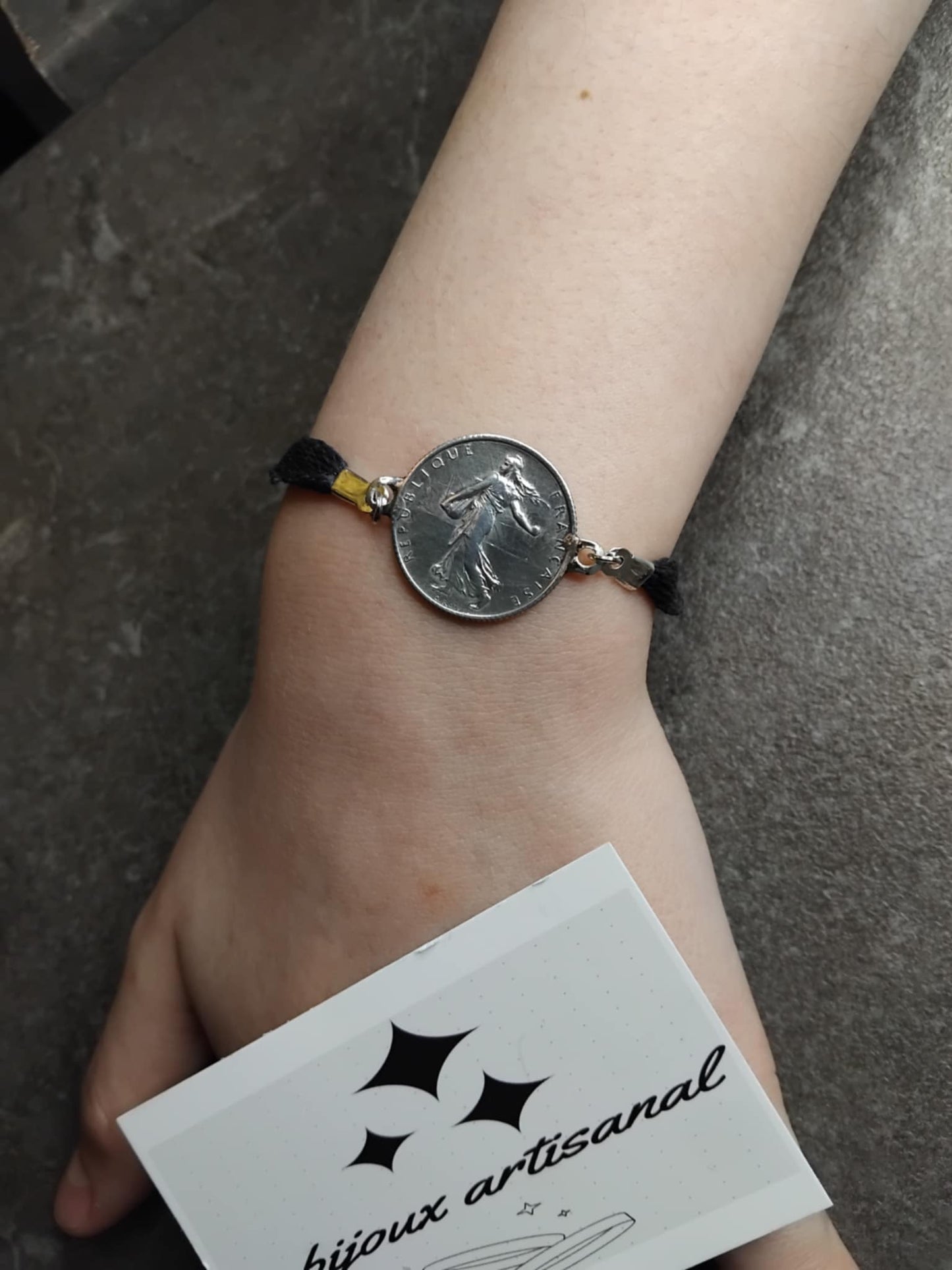 Bracelet 1 franc semeuse en argent 835