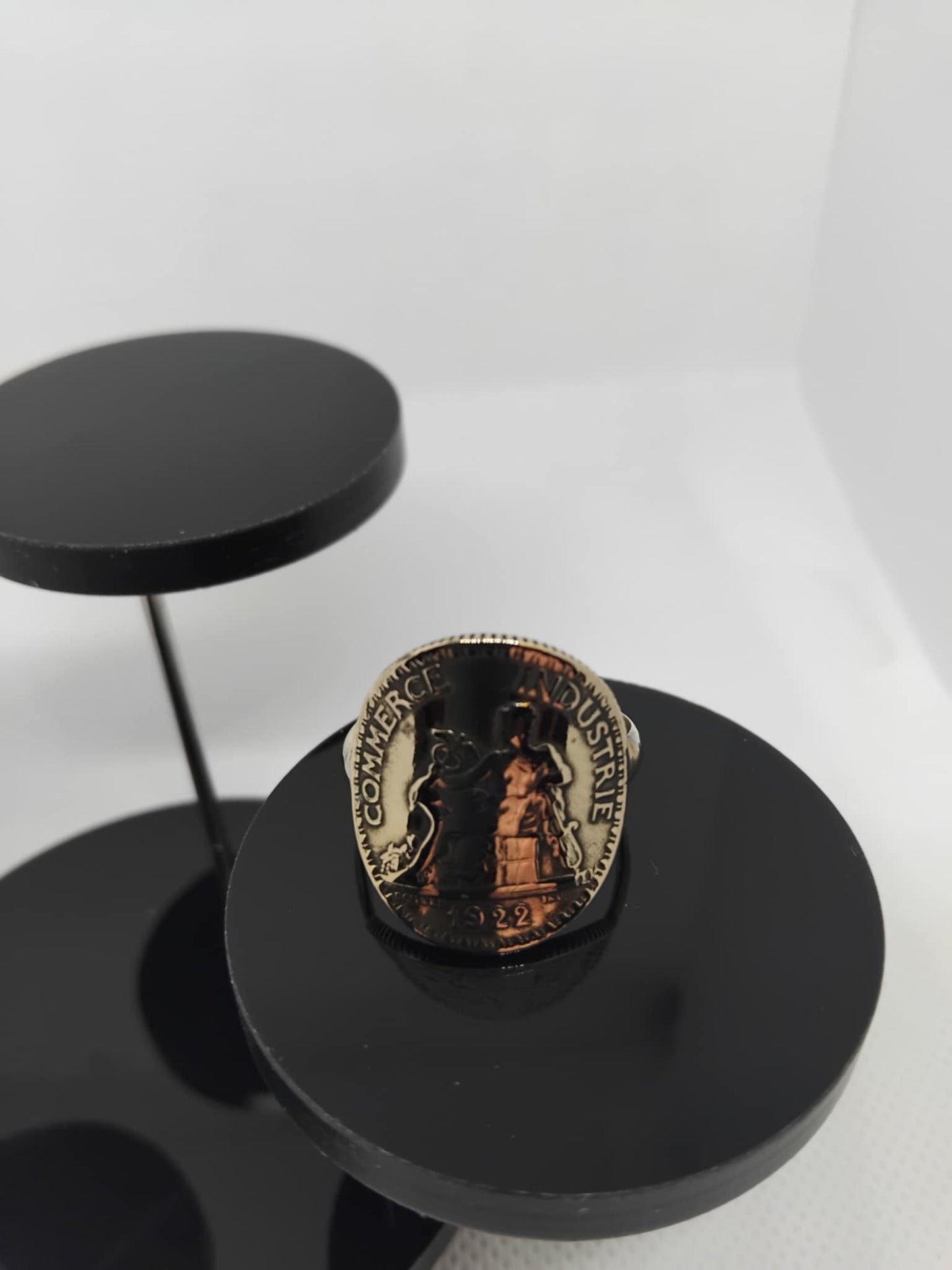 bague pièces de monnaie cintrée bon pour 1 Franc Avers