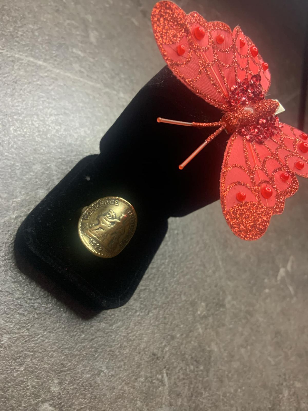 bague pièces de monnaie cintrée bon pour 1 Franc Avers