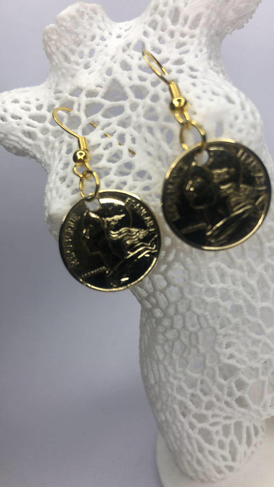 Boucles d'oreilles 5 Centimes Marianne