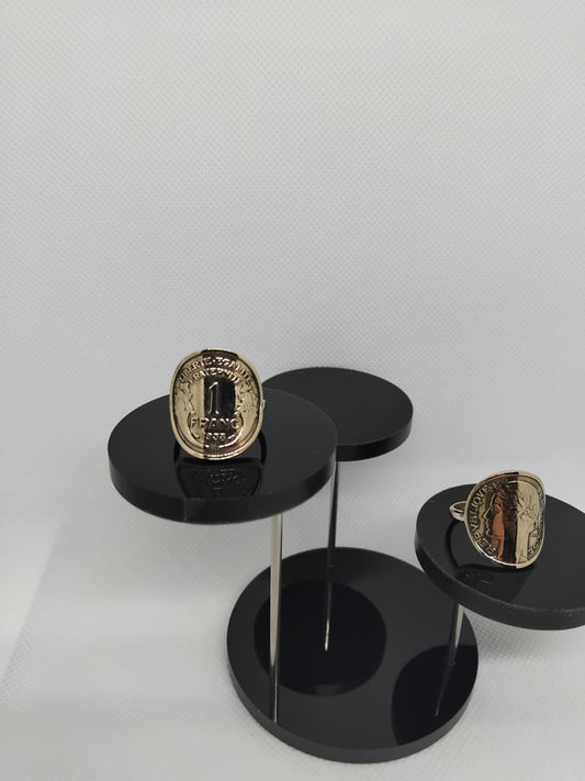 Bague pièce de monnaie Cintrée 1 franc Morlon ;Avers