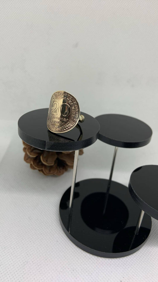 Bague 20 centime Marianne anneau tressé
