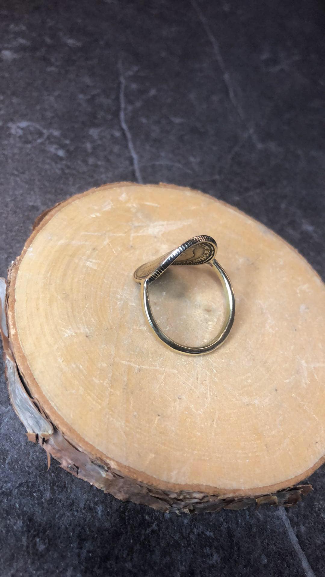 bague fait a partir d une pièce peseta d'Espagne de 1947