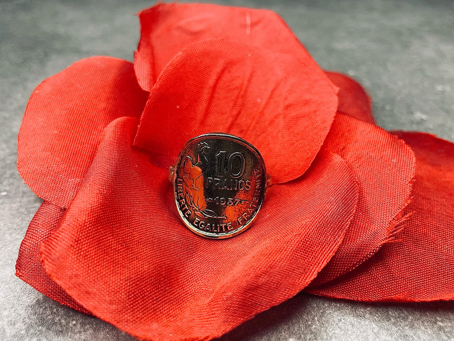 Bague Pieces de monnaie cintre 10 Franc Guiraud; Revers