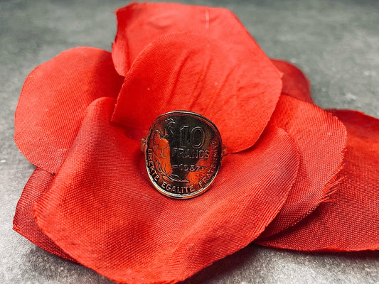 Bague Pieces de monnaie cintre 10 Franc Guiraud; Revers