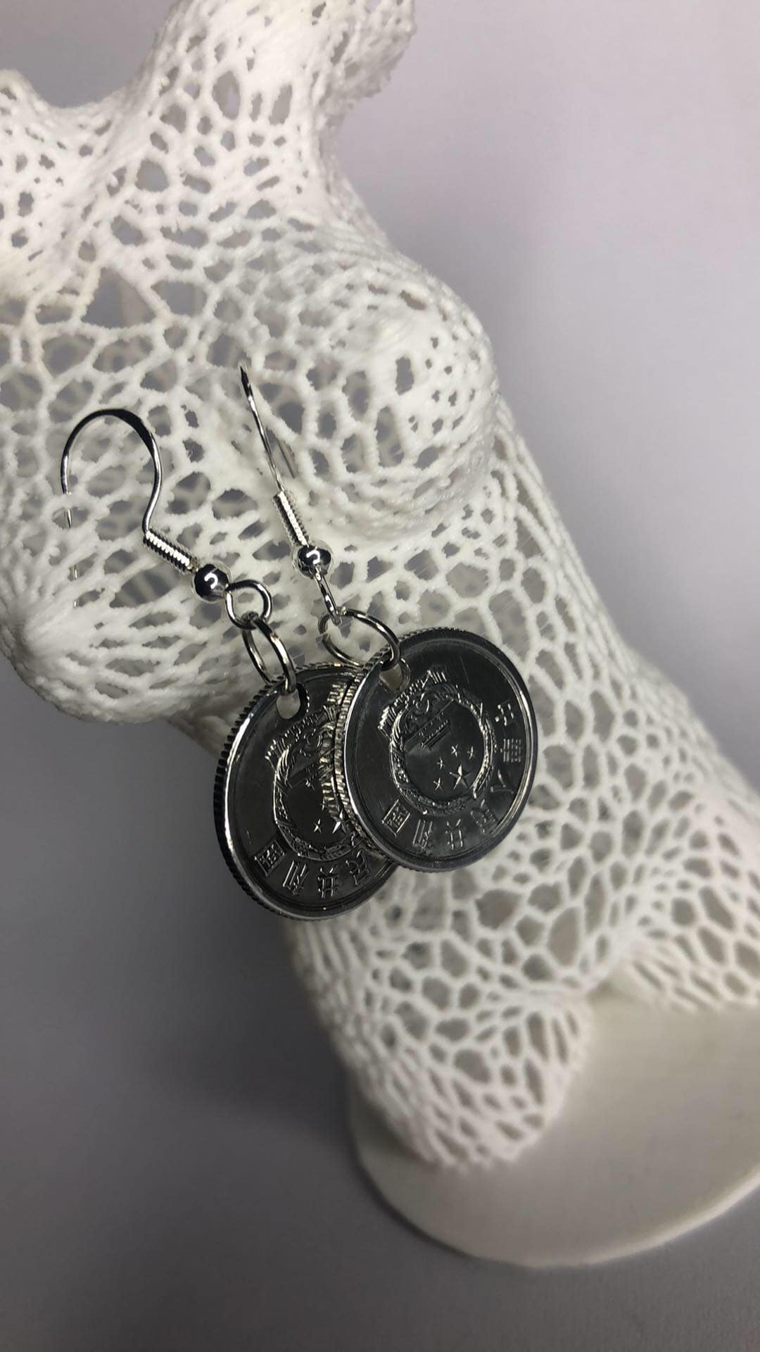 Boucle d'oreilles de CHINE monnaie de 1 YEN