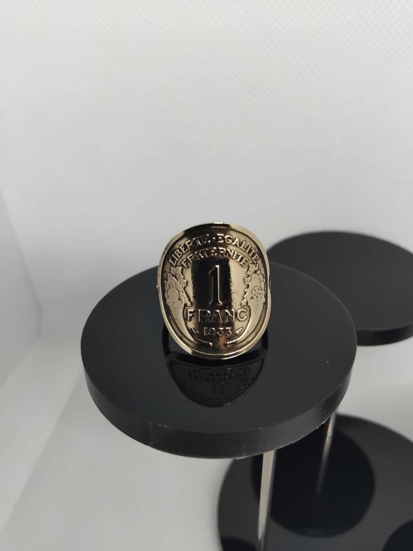 Bague pièce de monnaie Cintrée 1 franc Morlon ;Avers