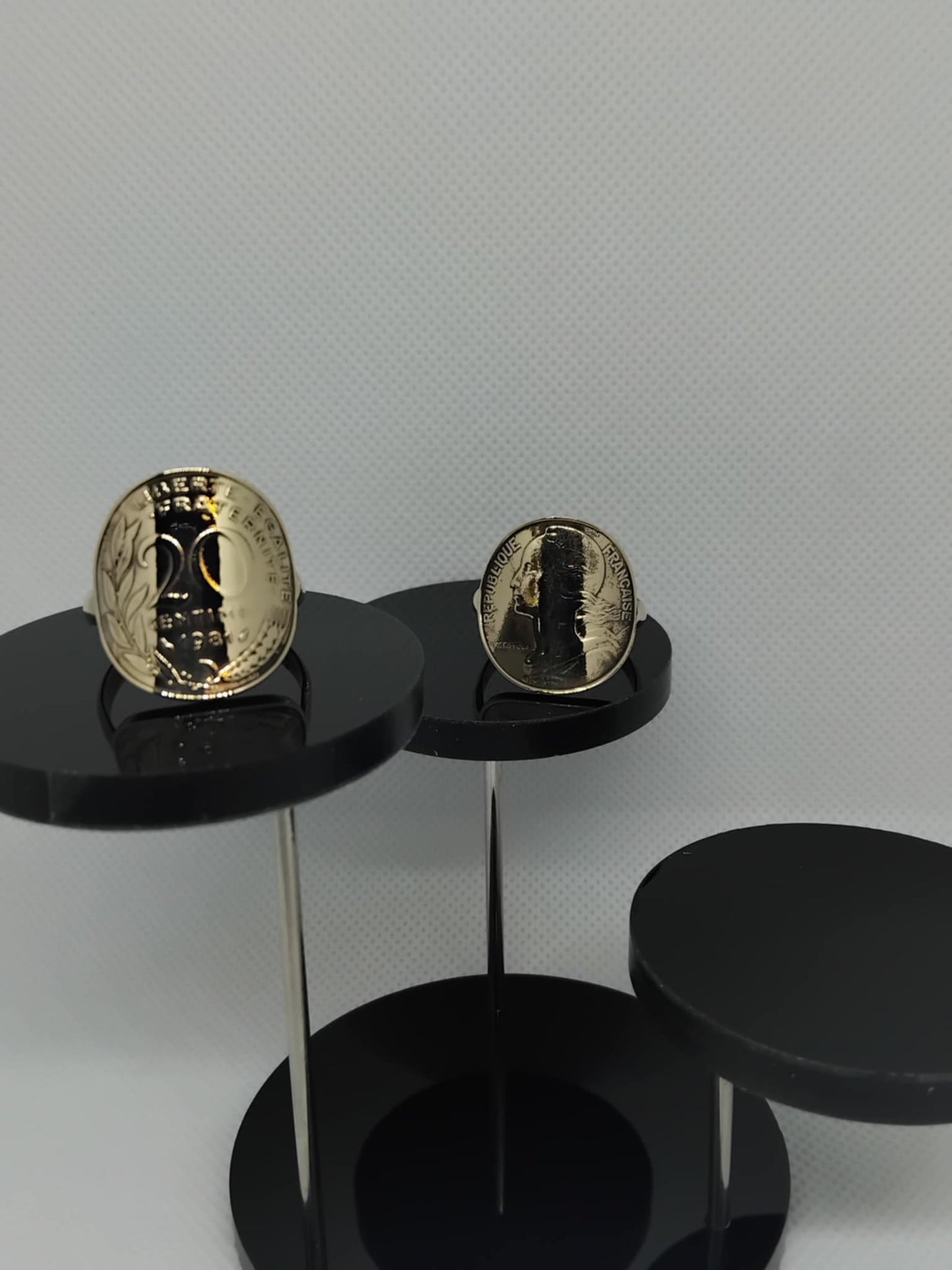 Bague pièce de monnaie Cintrée 20 centimes Marianne ; Revers