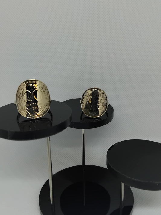 Bague pièce de monnaie Cintrée 20 centimes Marianne ; Revers