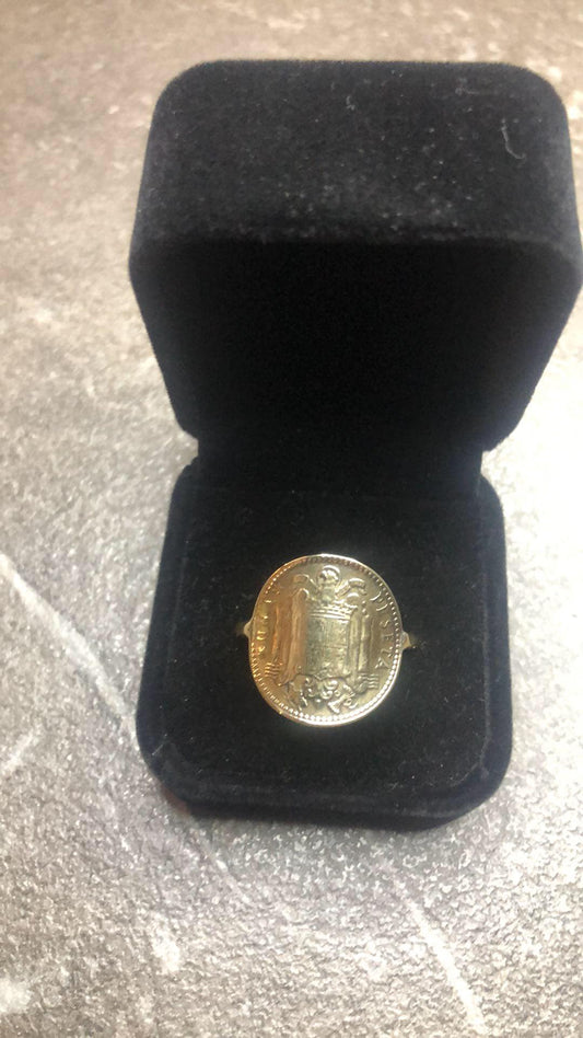 bague fait a partir d une pièce peseta d'Espagne de 1947