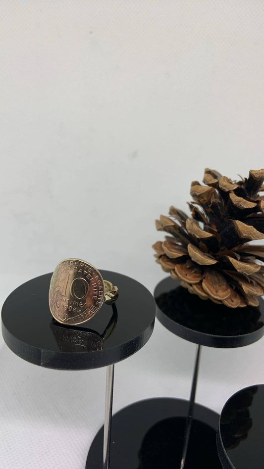 Bague 10 centime Marianne tressé