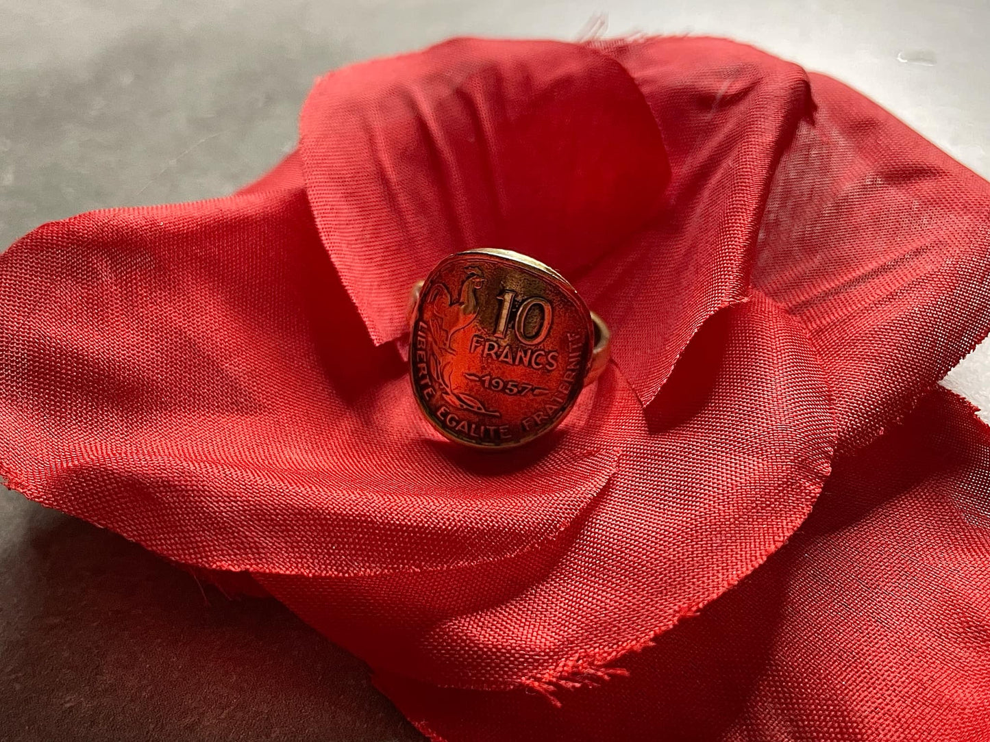 Bague Pieces de monnaie cintre 10 Franc Guiraud; Revers