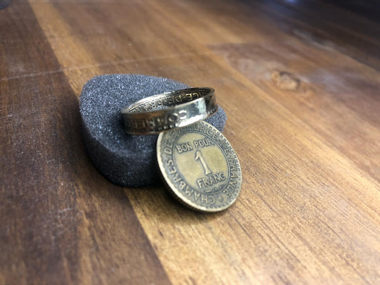 Anneau pièces de monnaies 1 Franc Commerce de France